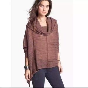 Free People Banana Split Cowl Neck Brown Sweater XS
